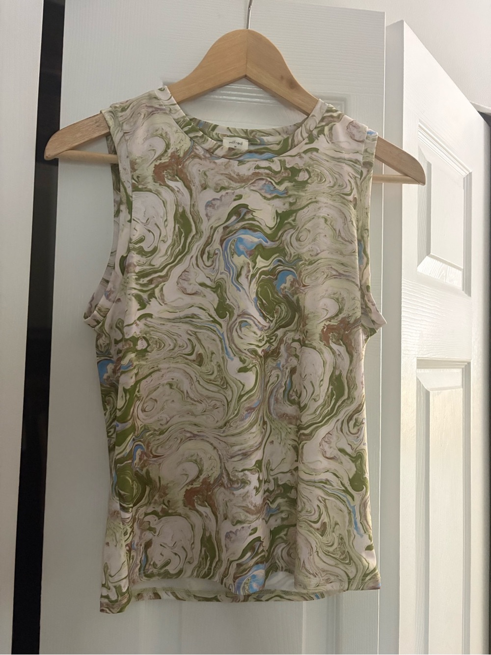 Wilfred Marble Swirl Muscle Tank - Green, Blue, Cream